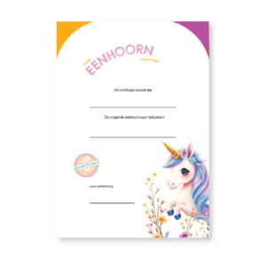 certificaat eenhoornfeestje vlaggetjes voor eenhoornfeestje