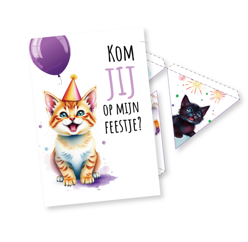 poezenvlaggetjes vlaggetjes voor eenhoornfeestje